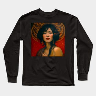 Art Deco Style Woman Long Sleeve T-Shirt